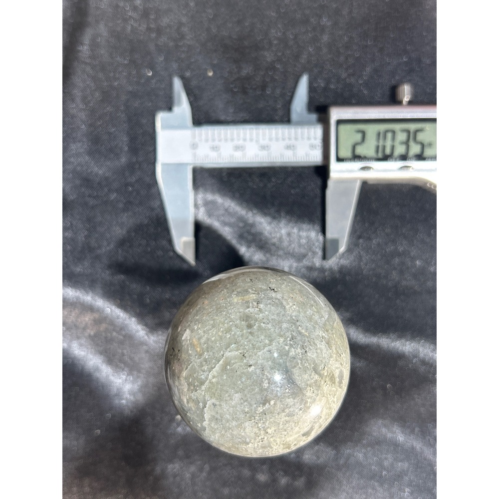 Silver Labradorite many flashes Crystal Sphere Gemstone Orb 2.1 Inch #14 - Picture 2 of 5